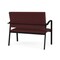 Lesro Newport 2 Seat Tandem Seating Metal Frame No Center Arms, Black, RF Nebbiolo Upholstery NP1501 - alternate 3